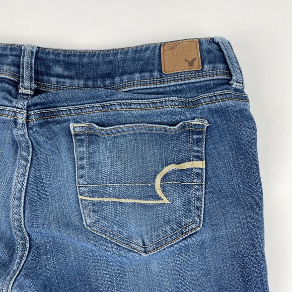American Eagle Jeans Womens 12 Regular Slim Boot Stretch Blue Denim - Picture 9 of 11